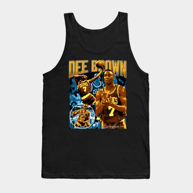 Dee Brown Basketball Legend Signature Vintage Retro 80s 90s Bootleg Rap Style Tank Top by CarDE